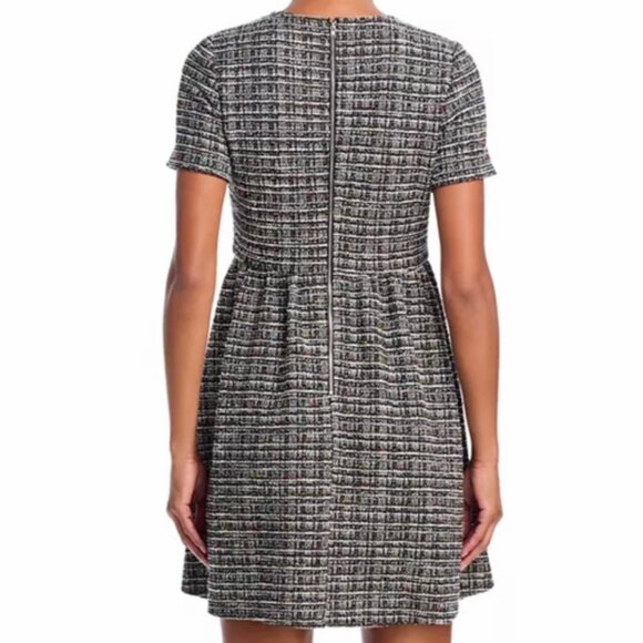 Aqua Tweed Short-Sleeve Mini Dress - Picture 3 of 3